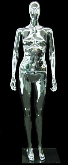 Chrome Plastic Female Egg Head Mannequin 