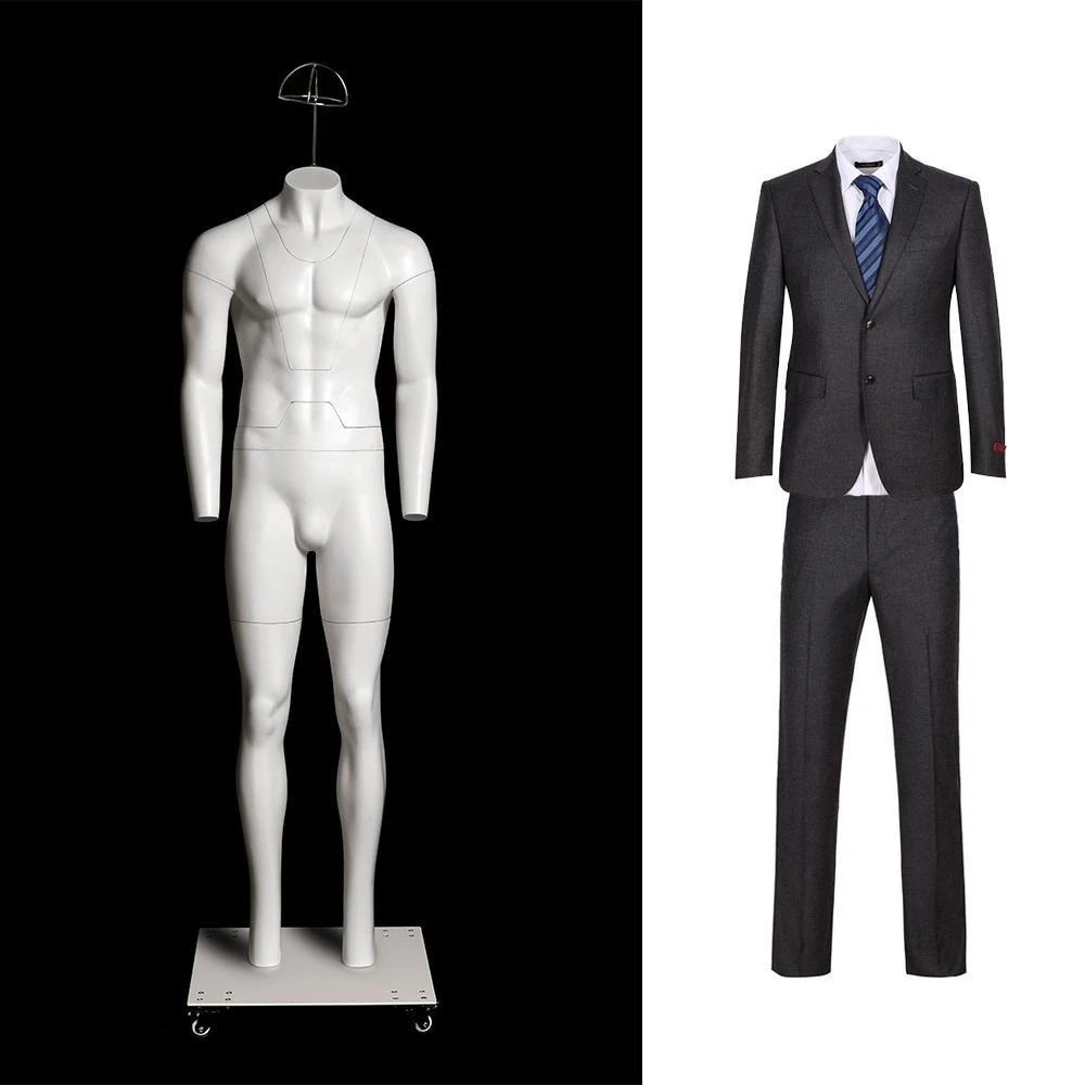 This male ghost mannequin is much more customizable with multiple removable pieces that can be taken off and reattached via their magnetic fittings.