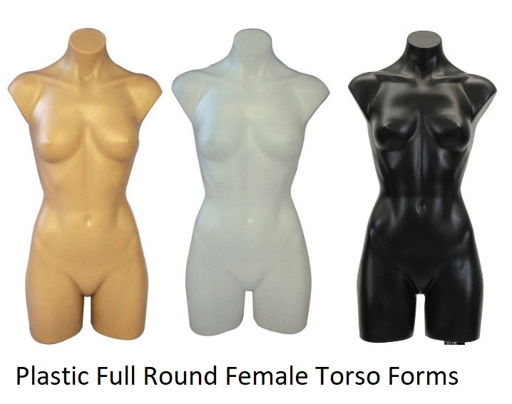 Plastic Full Round Female Torso Forms