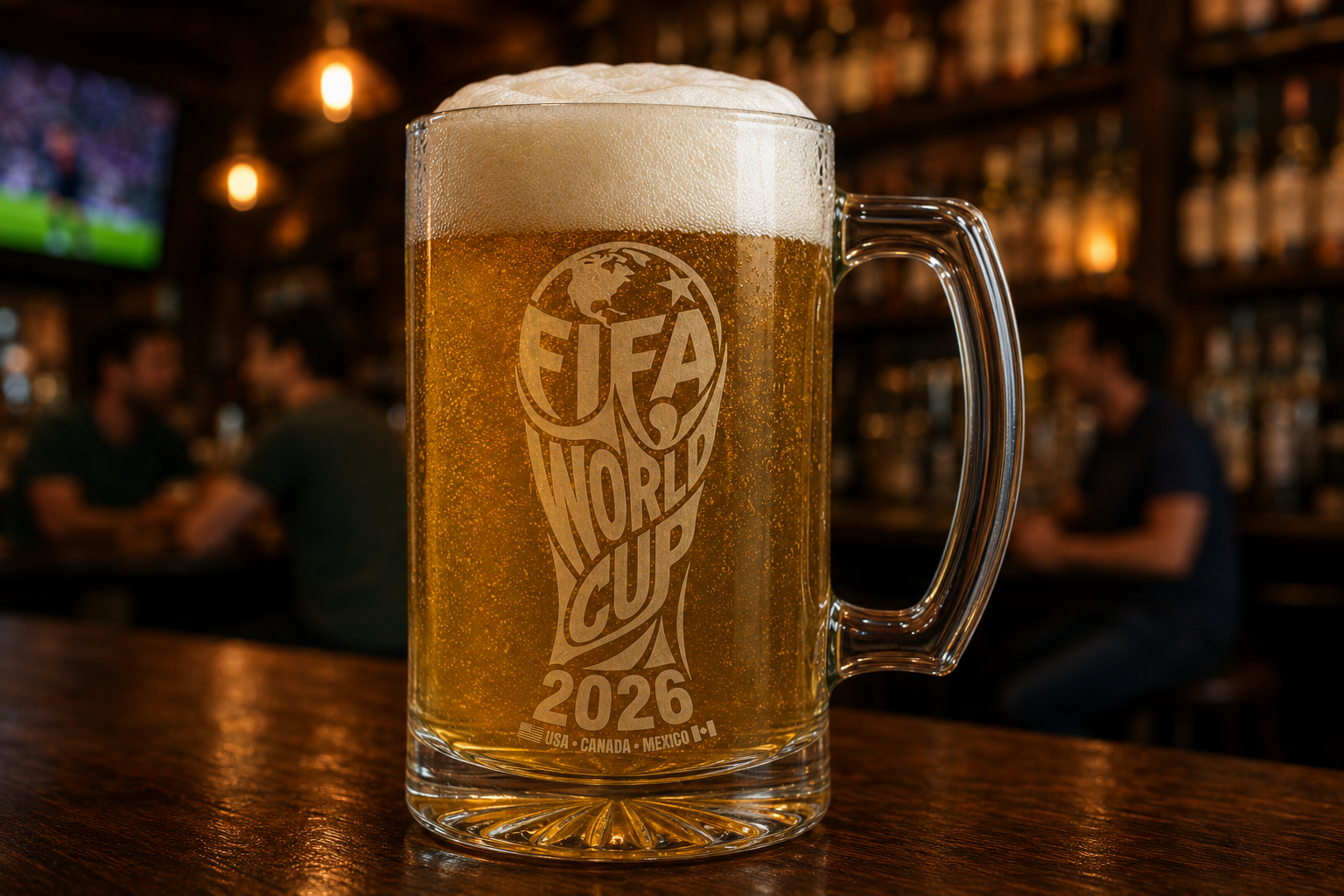 FIFA World Cup 2026 Etched Beer Mug 22 oz Beer Mug