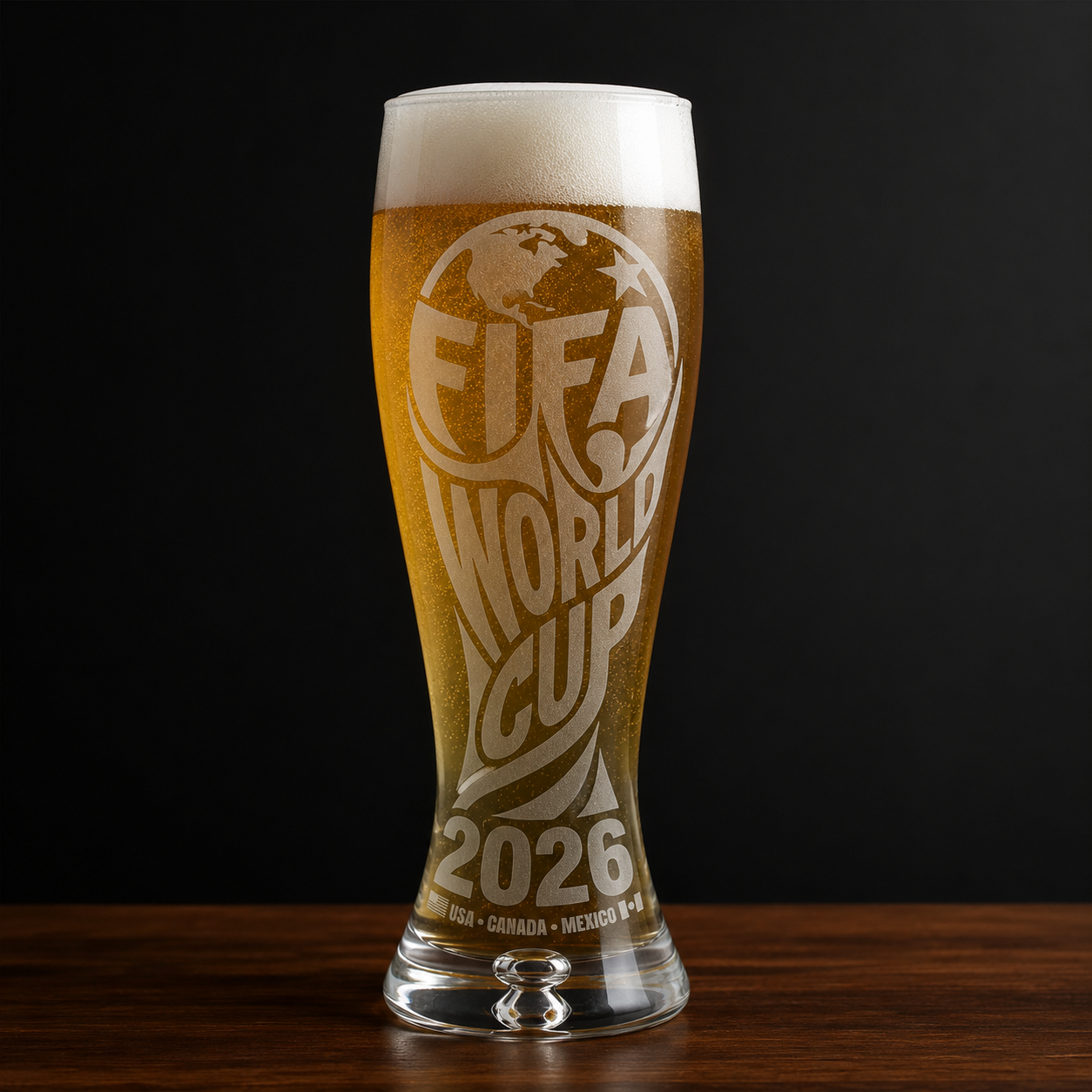 FIFA World Cup 2026 Etched Craft Beer Glass 16.25 oz Craft Beer Glass